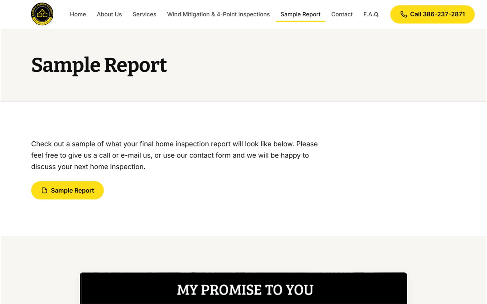 Sample Report page