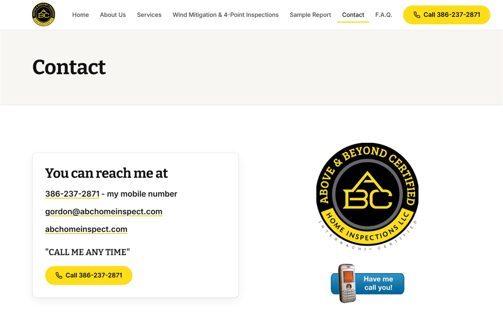 Contact page